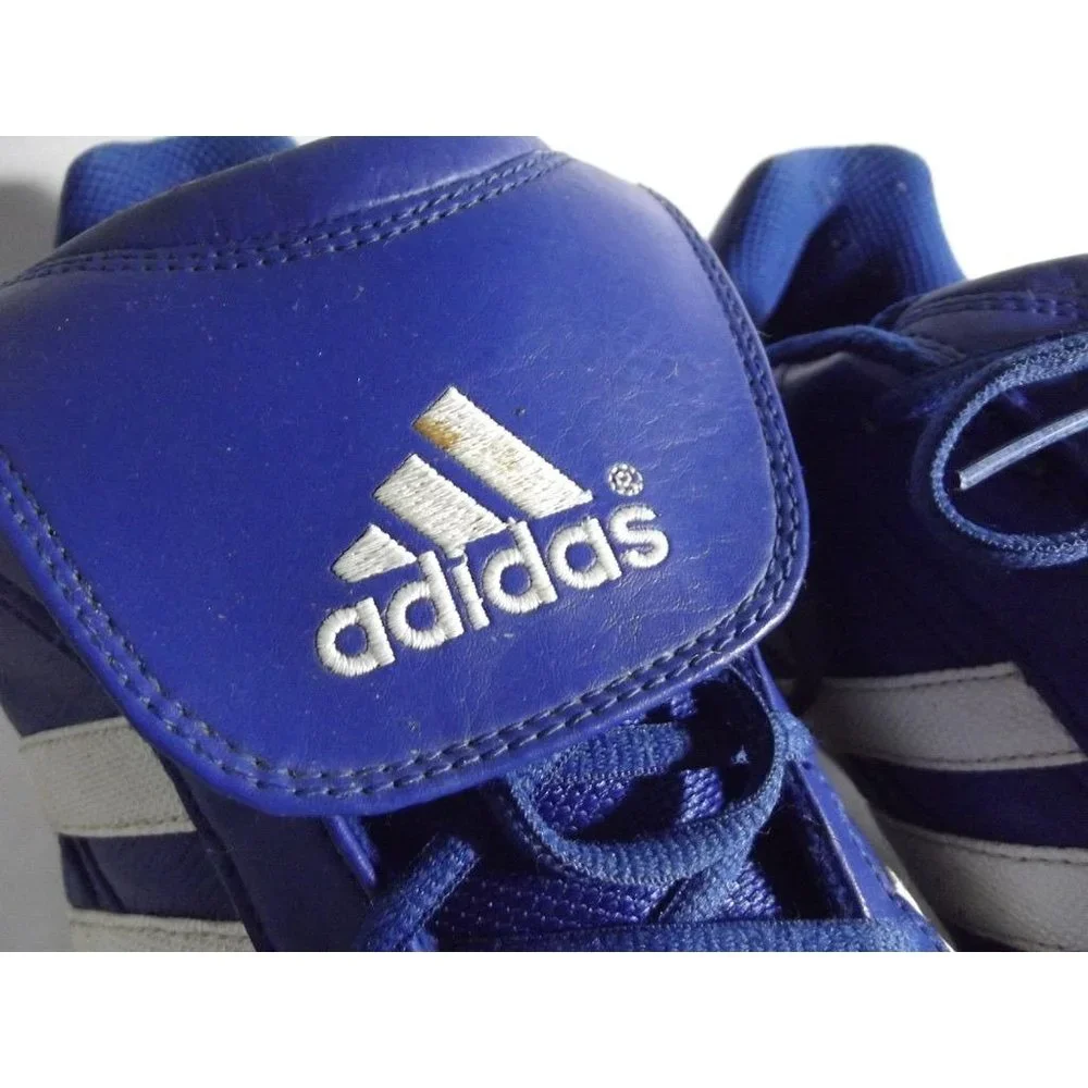 Adidas Low Baseball Cleats 466356 Mens Shoes Sz 15 Blue White Adiprene